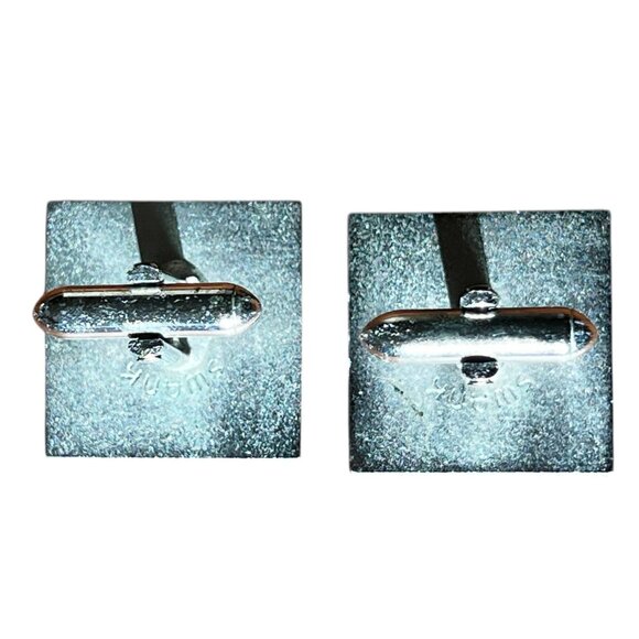 Vintage Swank Silver-Tone Fleur-De-Lis Cufflinks With Original Box - Picture 3 of 7